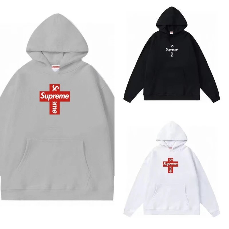 Supreme Hoodie in Grey, Black, and White
