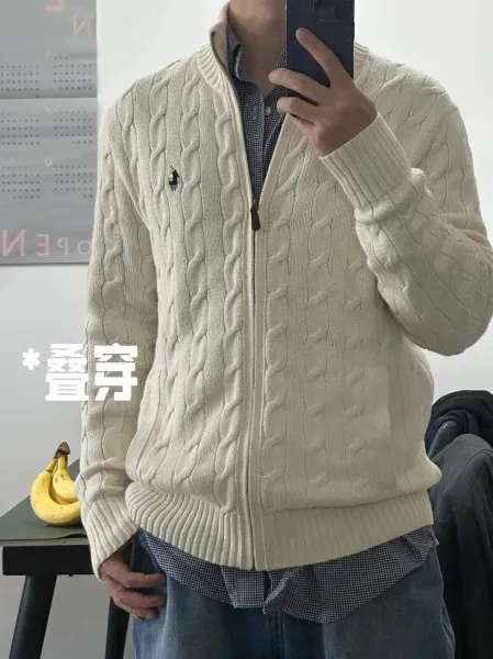 Polo Ralph Lauren Cable Knit Zip-Up Sweater Navy - 11