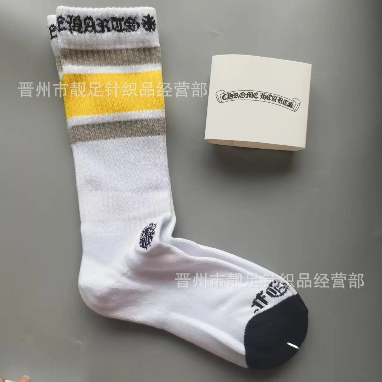 Chrome Hearts Socks Ribbed Crew with Lip Graphic — New Embroidery 7