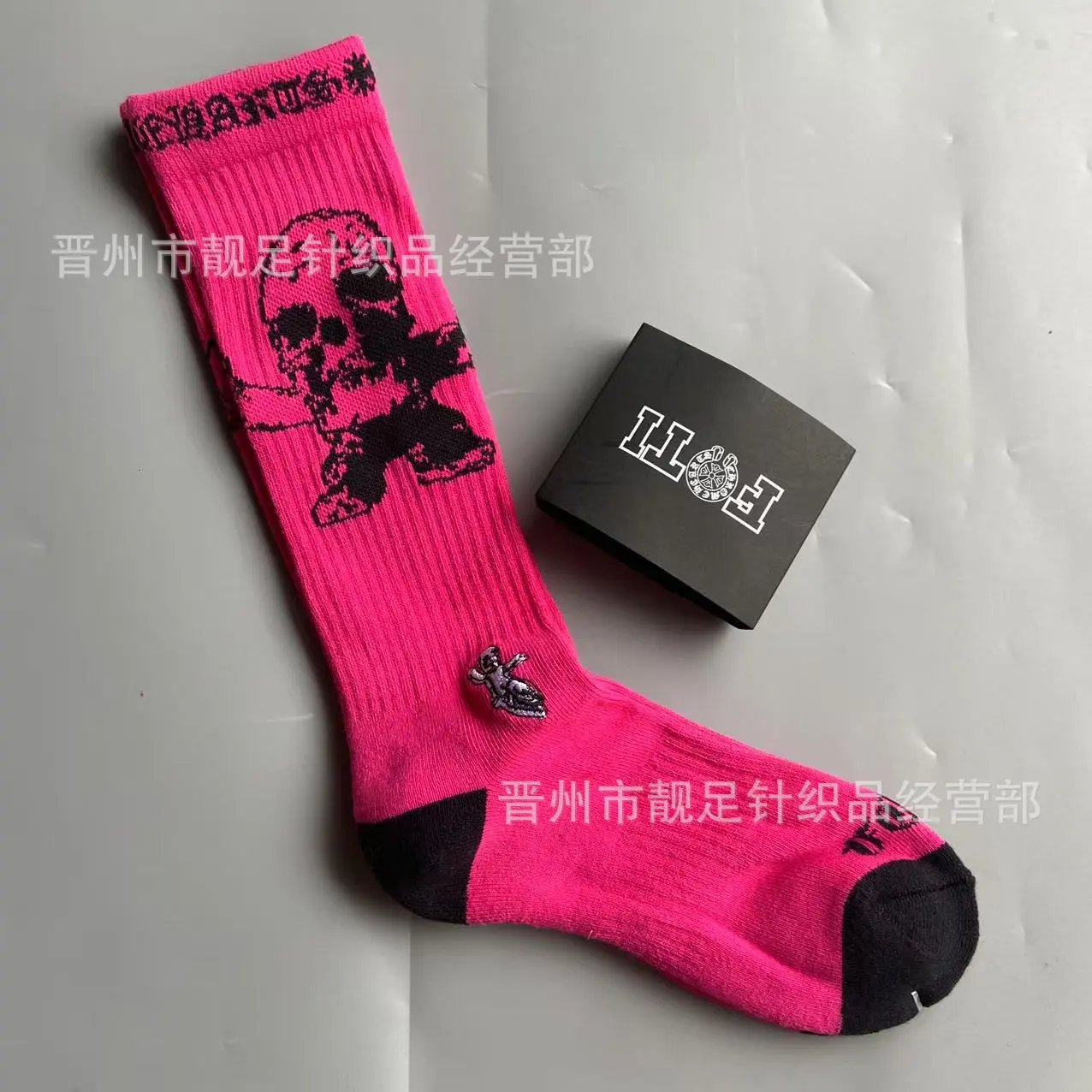 Chrome Hearts Socks Ribbed Crew with Lip Graphic — New Embroidery Style 4