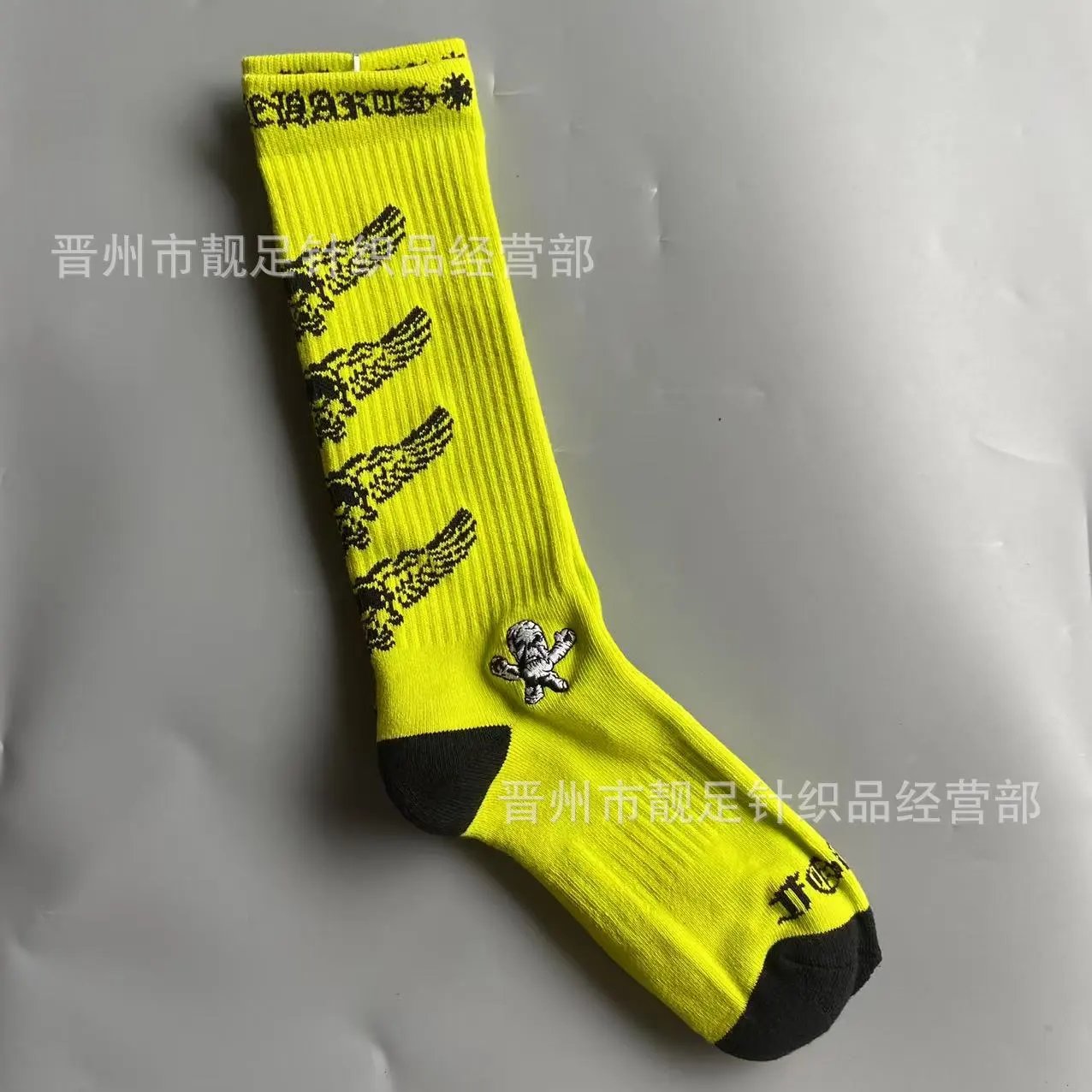 Chrome Hearts Socks Ribbed Crew with Lip Graphic — New Embroidery 6