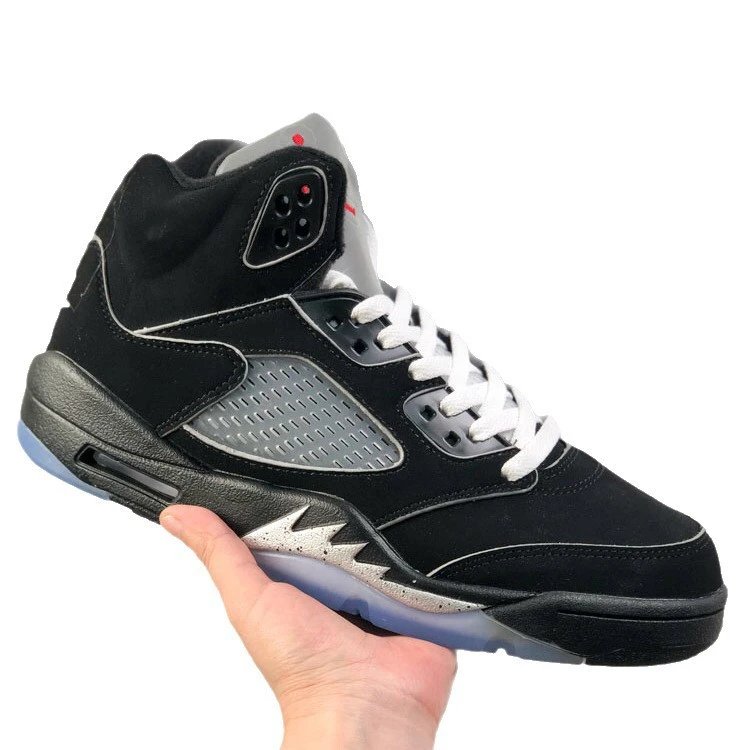 Air Jordan 5 White Red Black Retro Basketball Sneakers