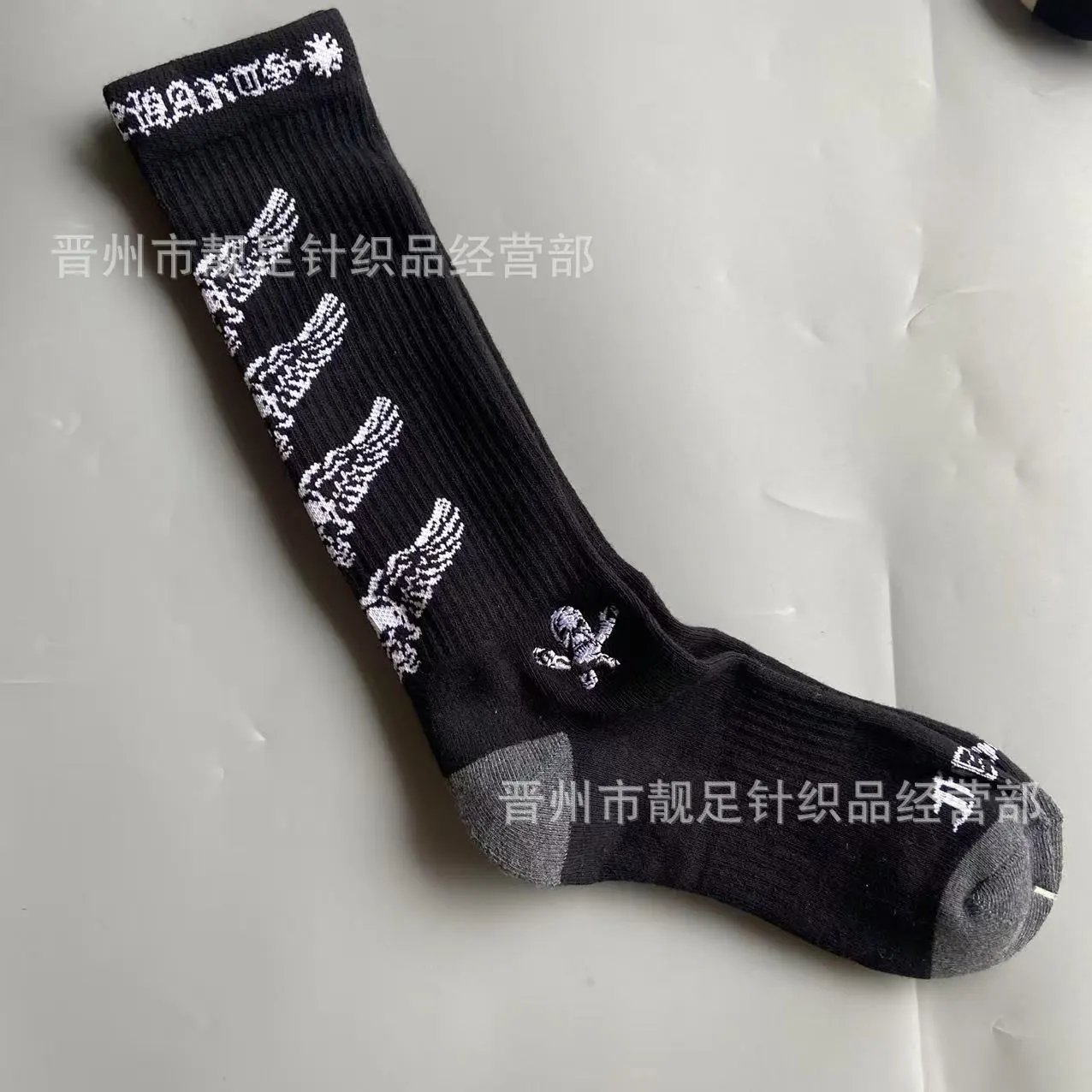Chrome Hearts Socks Ribbed Crew with Lip Graphic — New Embroidery 1