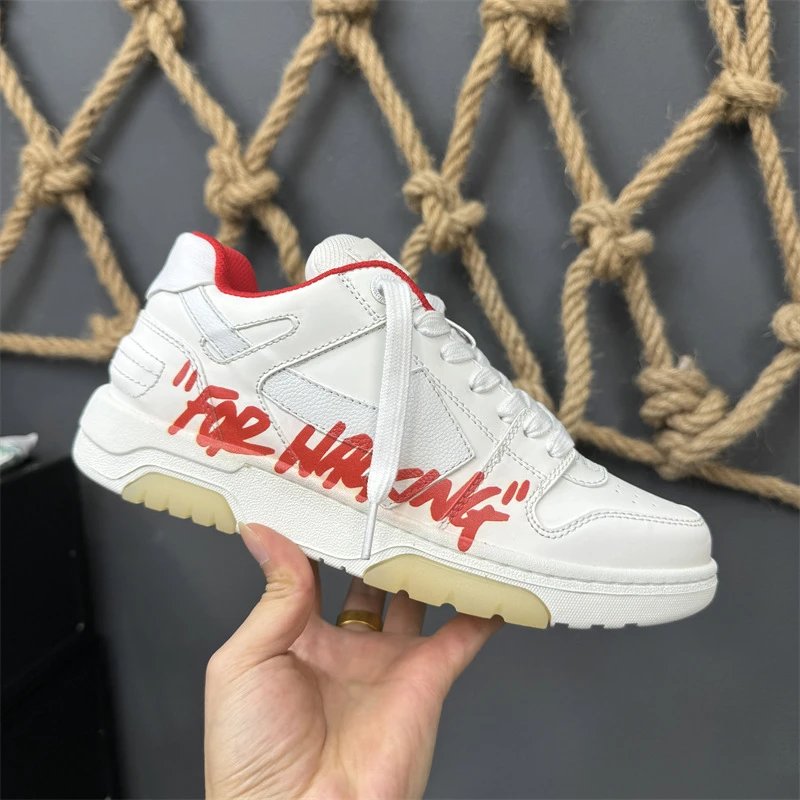 Off-White Diagonal Arrow Low 'For Whom?' Black Sneakers - 24