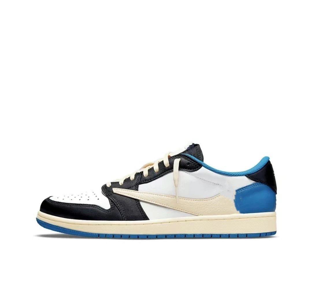 Travis Scott x Nike Air Jordan 1 Low OG 'Cactus Jack' Beige Pink Sneakers - 5