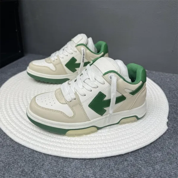Off-White Arrow Low Beige Green Sneakers - 1