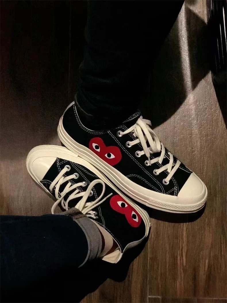 Comme des Garçons Play x Converse Chuck Taylor All Star High Black Red Heart Sneakers - 10