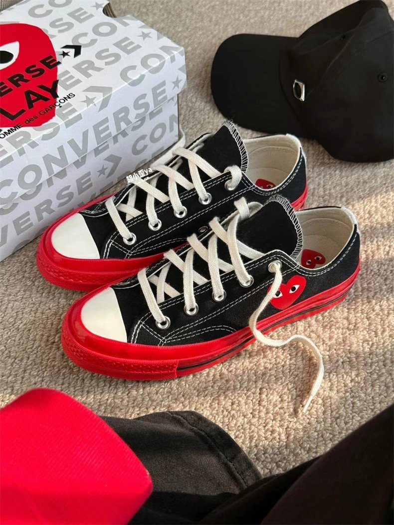 Comme des Garçons Play x Converse Chuck Taylor All Star High Black Red Heart Sneakers - 13