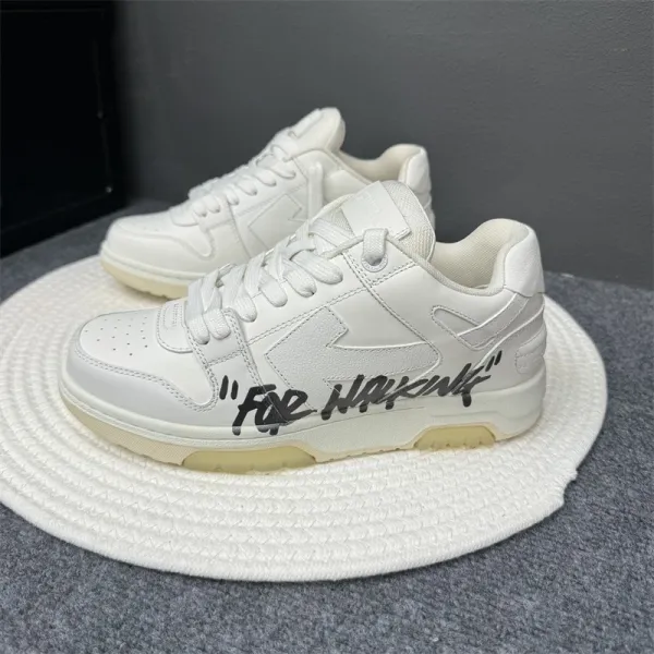 Off-White Diagonal Arrow Low 'For Walking' White Sneakers - 1