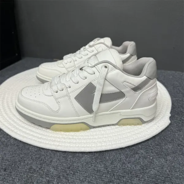 Off-White Diagonal Arrow Low Top White Gray Sneakers - 1