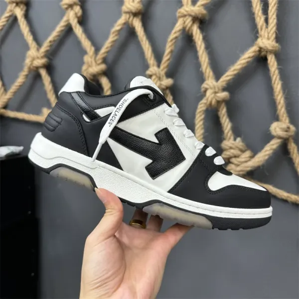 Off-White Diagonal Arrow Low 'For Whom?' Black Sneakers - 47