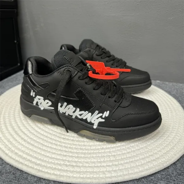 Off-White Diagonal Arrow Low 'For Whom?' Black Sneakers - 9