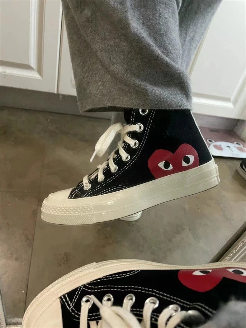 Comme des Garçons Play x Converse Chuck Taylor All Star High Black Red Heart Sneakers - 9