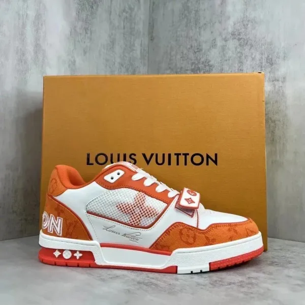 Louis Vuitton Trainer Orange Monogram Sneakers - 1