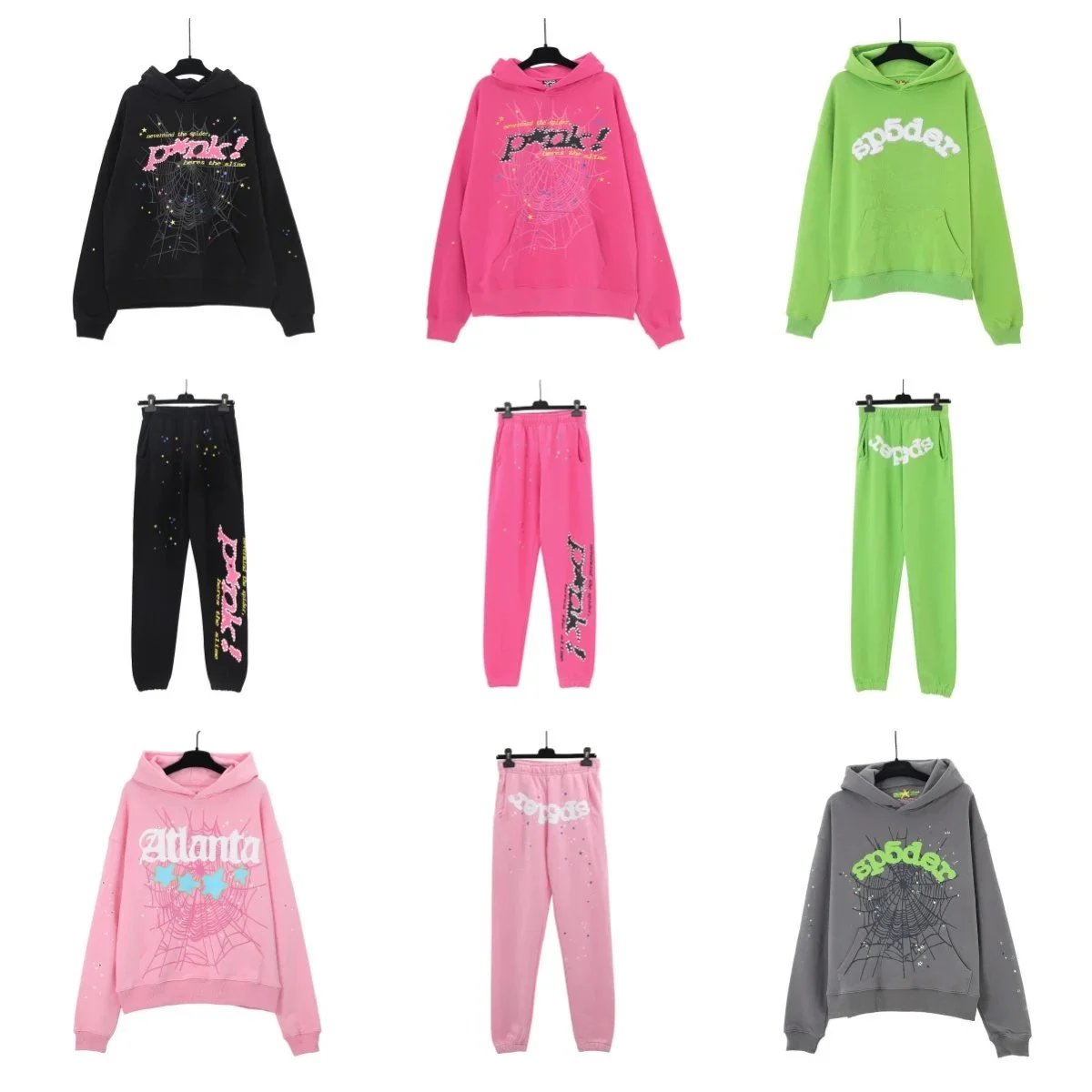 Spider Neon Green Hoodie and Pants Set