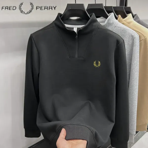 Fred Perry Half-Zip Sweatshirt Black - 1