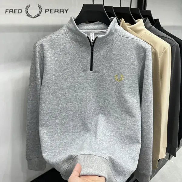 Fred Perry Half-Zip Sweatshirt Gray - 1