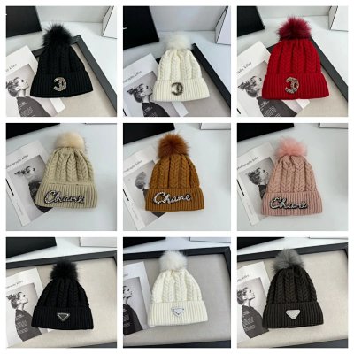 Chanel Knit Beanie with Pom-Pom and Logo Embellishment [40 styles]