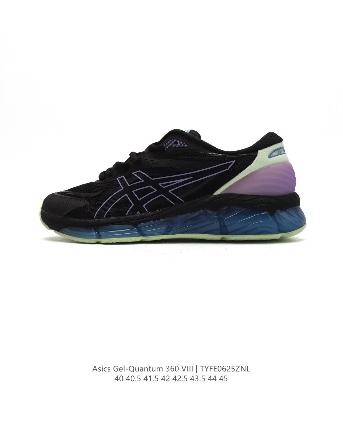 Asics Gel-Quantum 360 Black Blue Silver Running Shoes - 9