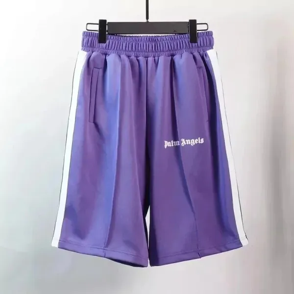 Palm Angels Track Shorts Purple Gradient with White Stripe - 1