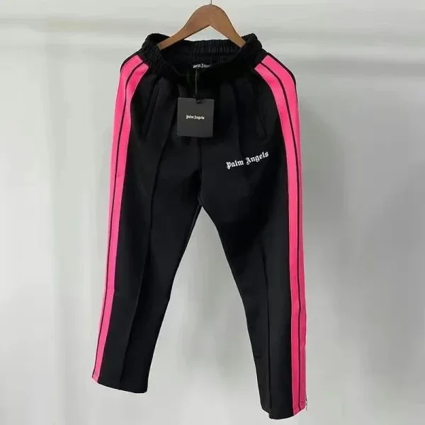 Palm Angels Track Pants Black with Neon Pink Stripes Sweatpants - 1