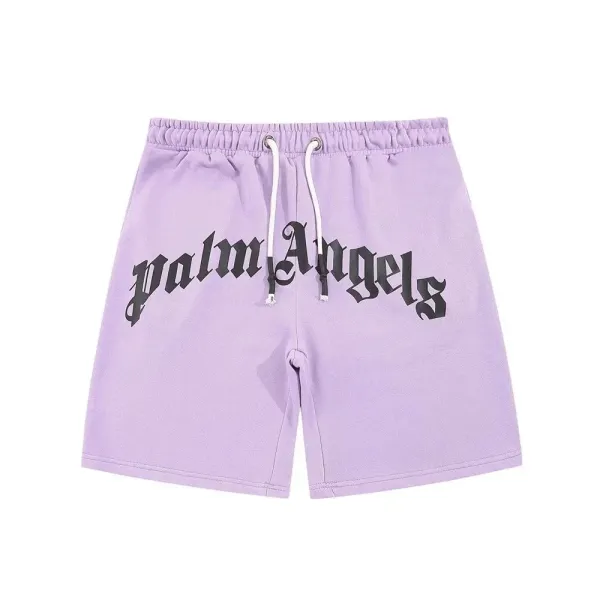 Palm Angels Logo Print Sweatshorts Lavender Shorts - 1