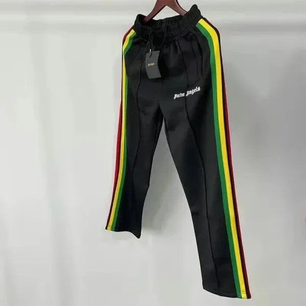 Palm Angels Rasta Stripe Track Pants Black - 1
