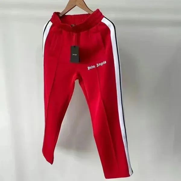 Palm Angels Track Pants Red with White Side Stripes Sweatpants - 1