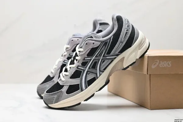 Asics Gel-Kayano 14 Gray Black Cream Running Shoes - 1