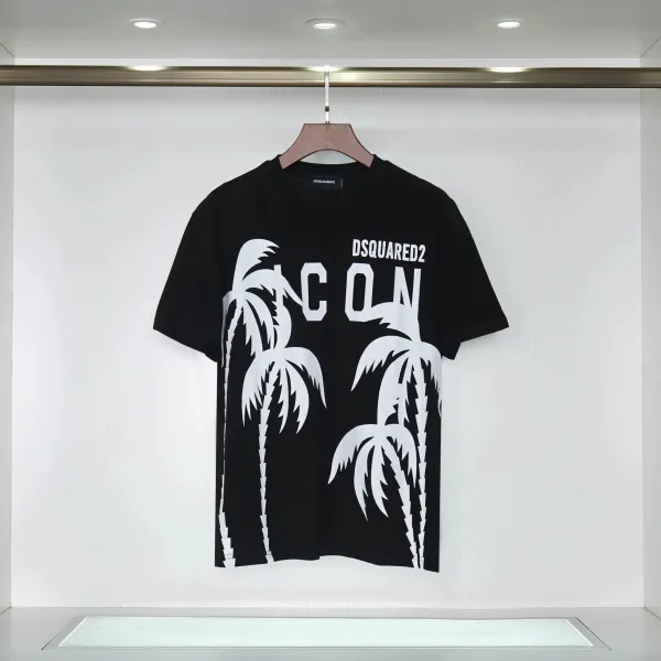 DSQUARED2 Palm Tree Icon Black T-Shirt - 1