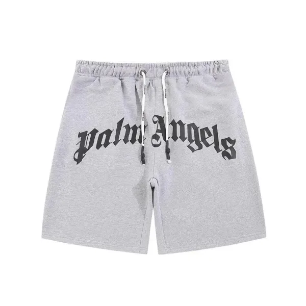 Palm Angels Gothic Logo Sweatshorts Gray - 1