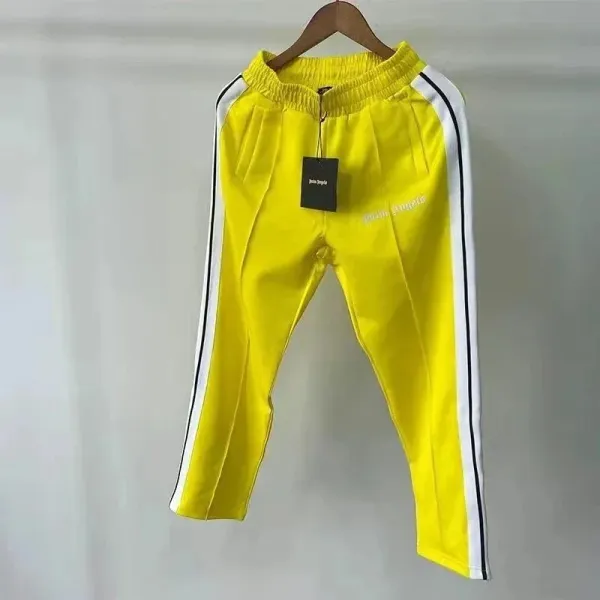 Palm Angels Track Pants Yellow with White Stripes Sweatpants - 1