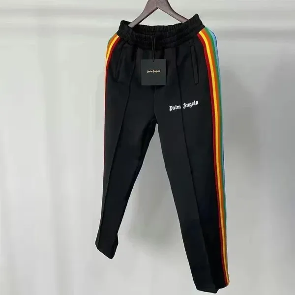 Palm Angels Rainbow Stripe Sweatpants Black - 1