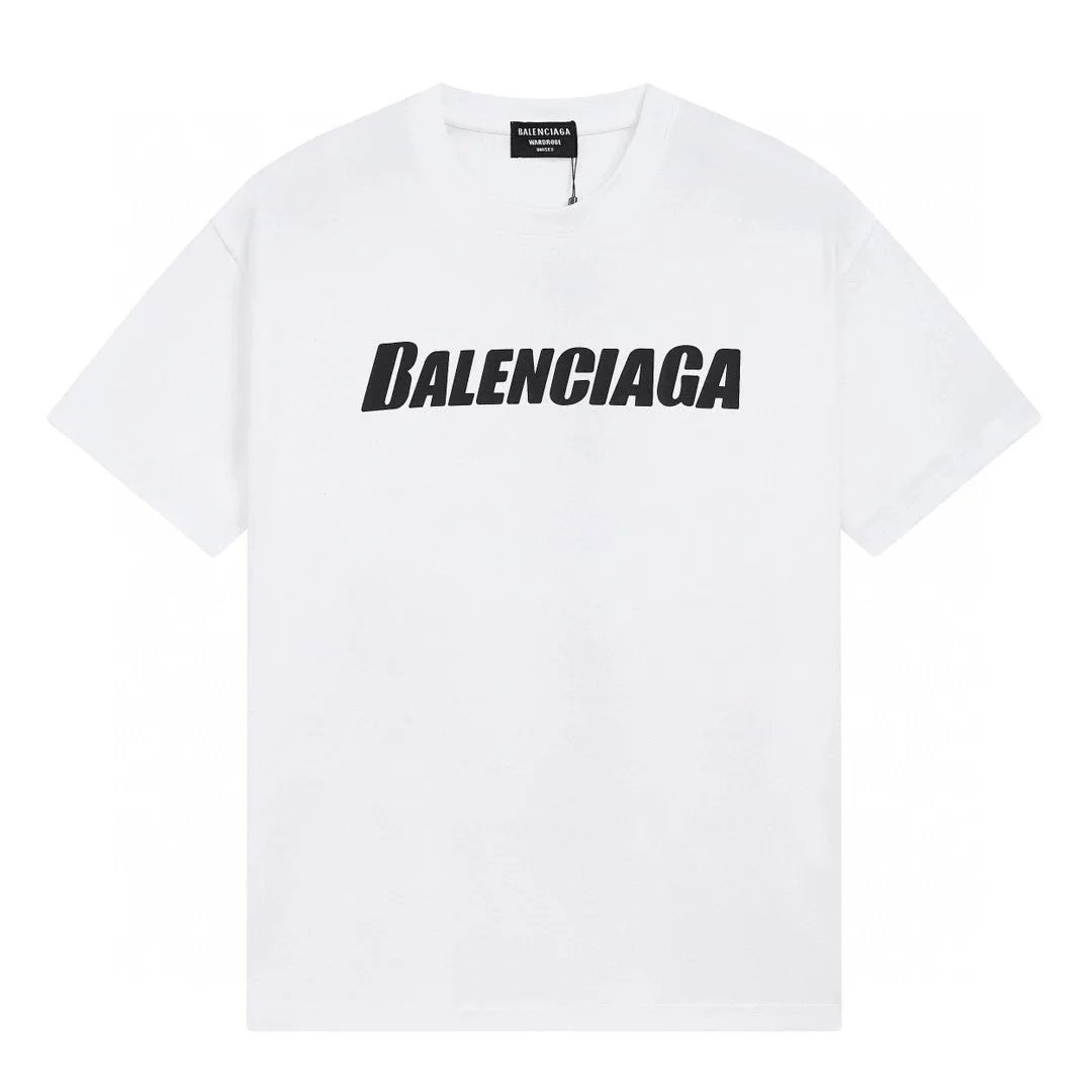 Balenciaga T-Shirts Short-Sleeve Logo Graphic — 10