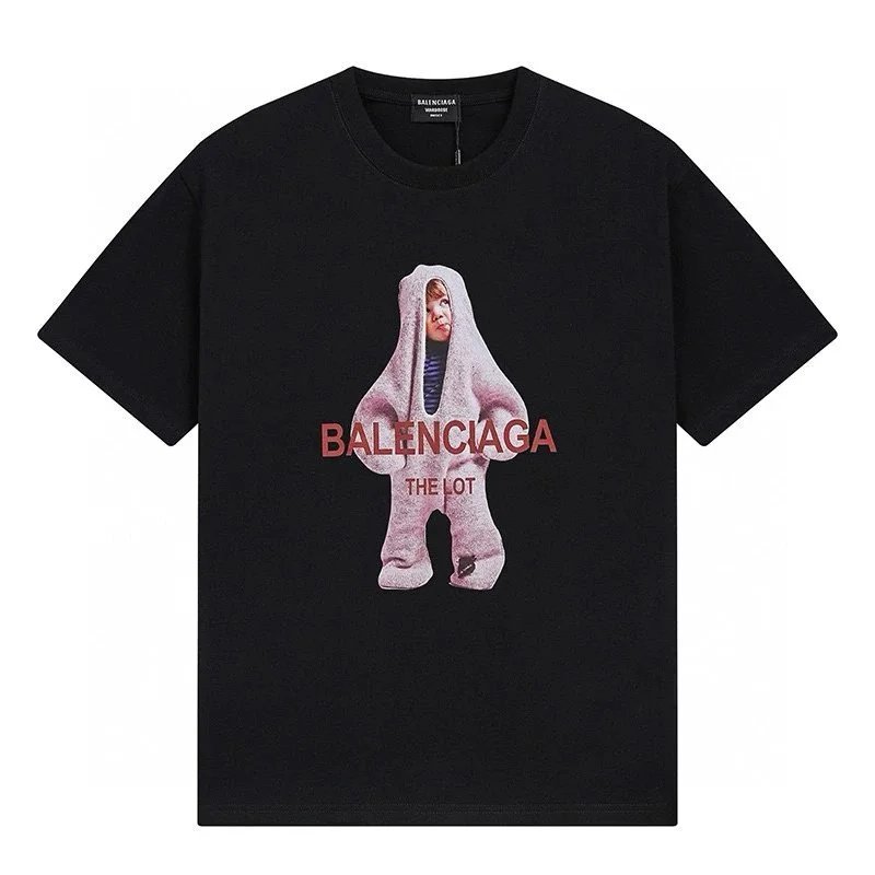 Balenciaga T-Shirts Short-Sleeve Logo Graphic — 16