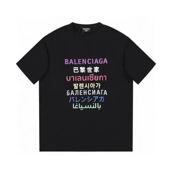 Balenciaga BB Distressed Logo Black T-Shirt - 3
