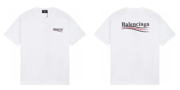 Balenciaga Logo Wave T-Shirt White - 1