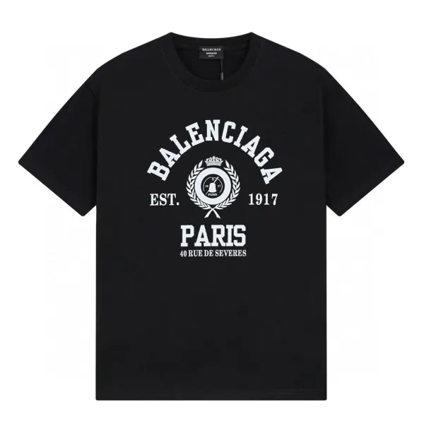 Balenciaga BB Distressed Logo Black T-Shirt - 6