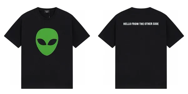 Balenciaga Alien Head Graphic T-Shirt Black - 1
