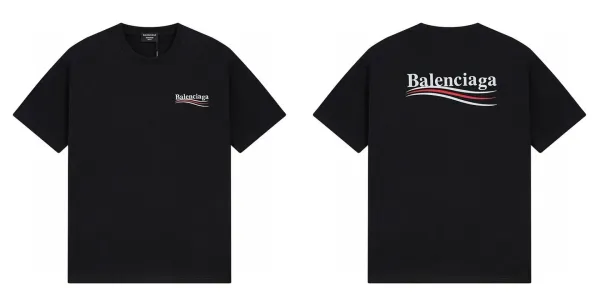 Balenciaga Logo Wave T-Shirt Black - 1