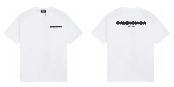 Balenciaga Logo Print White T-Shirt - 1
