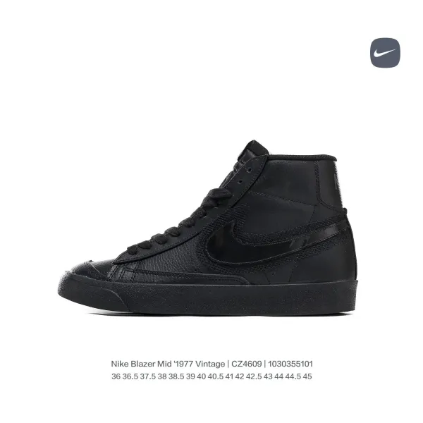 Nike Blazer Mid '1977 Vintage Black Sneakers - 1