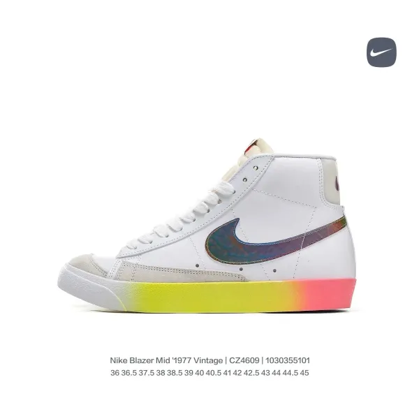 Nike Blazer Mid '1977 Vintage Holographic Swoosh Rainbow Sole Sneakers - 1