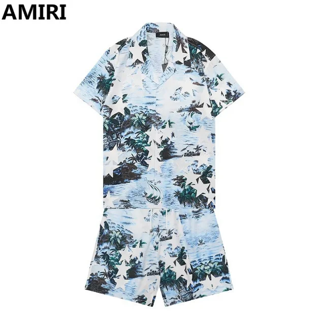 AMIRI Matching Sets Short-Sleeve Printed Shirt and Drawstring Shorts Set product detail image 18