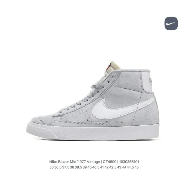 Nike Blazer Mid '1977 Vintage Gray Suede Sneakers - 1