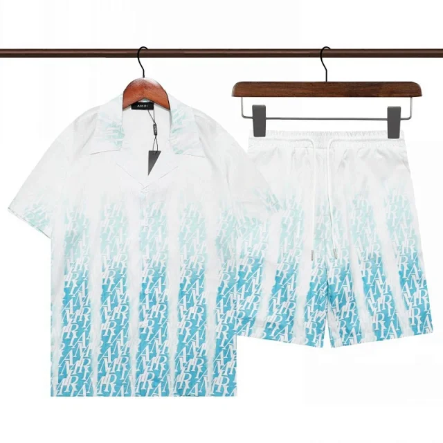 AMIRI Matching Sets Short-Sleeve Printed Shirt and Drawstring Shorts Set product detail image 12