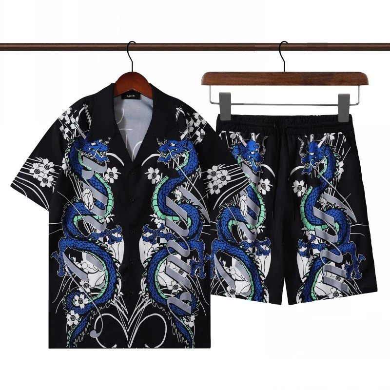 Asics Gradient Monogram Print Short-Sleeve Shirt and Shorts Set Multicolor - 12