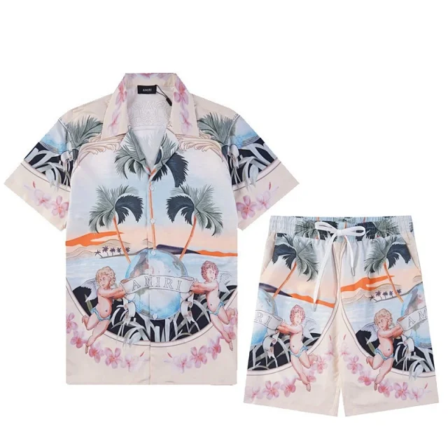 AMIRI Matching Sets Short-Sleeve Printed Shirt and Drawstring Shorts Set product detail image 21