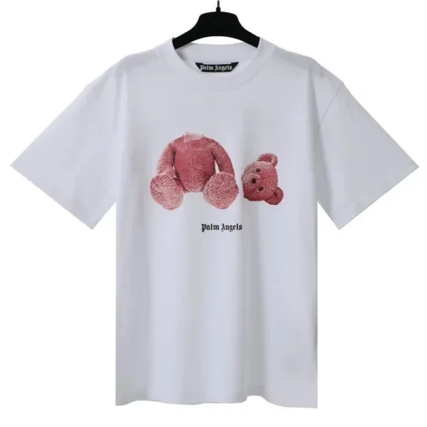 Palm Angels Teddy Bear Print White T-Shirt - 1