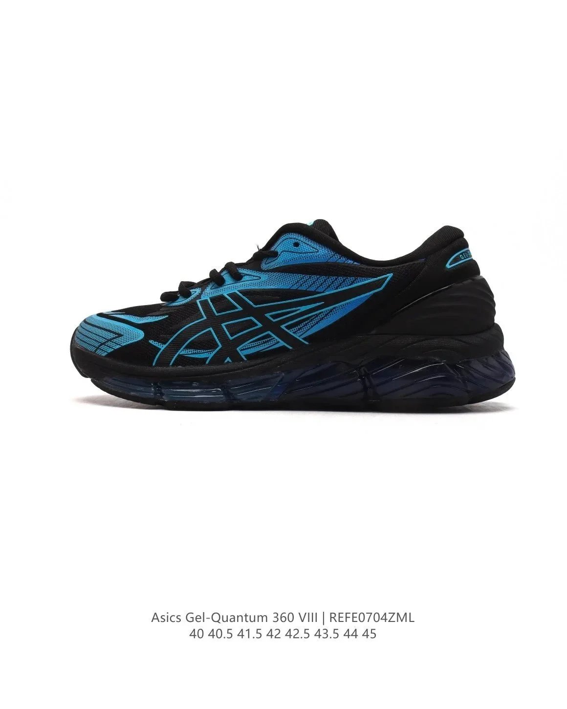 Asics Gel-Quantum 360 Black Blue Silver Running Shoes - 5